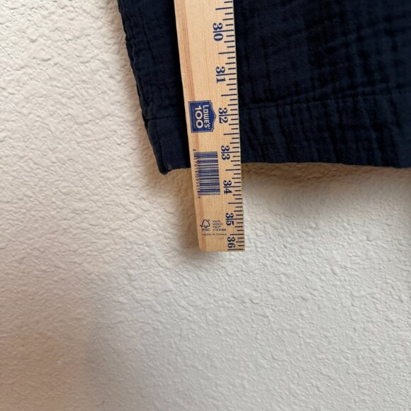 J Crew 100% Cotton Short-sleeve Gauze Popover Dress With Pockets Size L Black - Picture 4 of 9